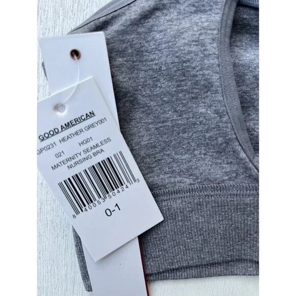 Good American Size 0/1 Maternity Seamless Nursing Bra XS/S Heather Grey - Picture 4 of 13